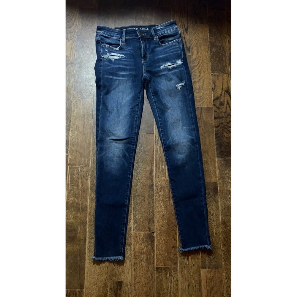 American Eagle Jegging Jeans Womens Next Level Stretch  Size 4 Regular Raw hem